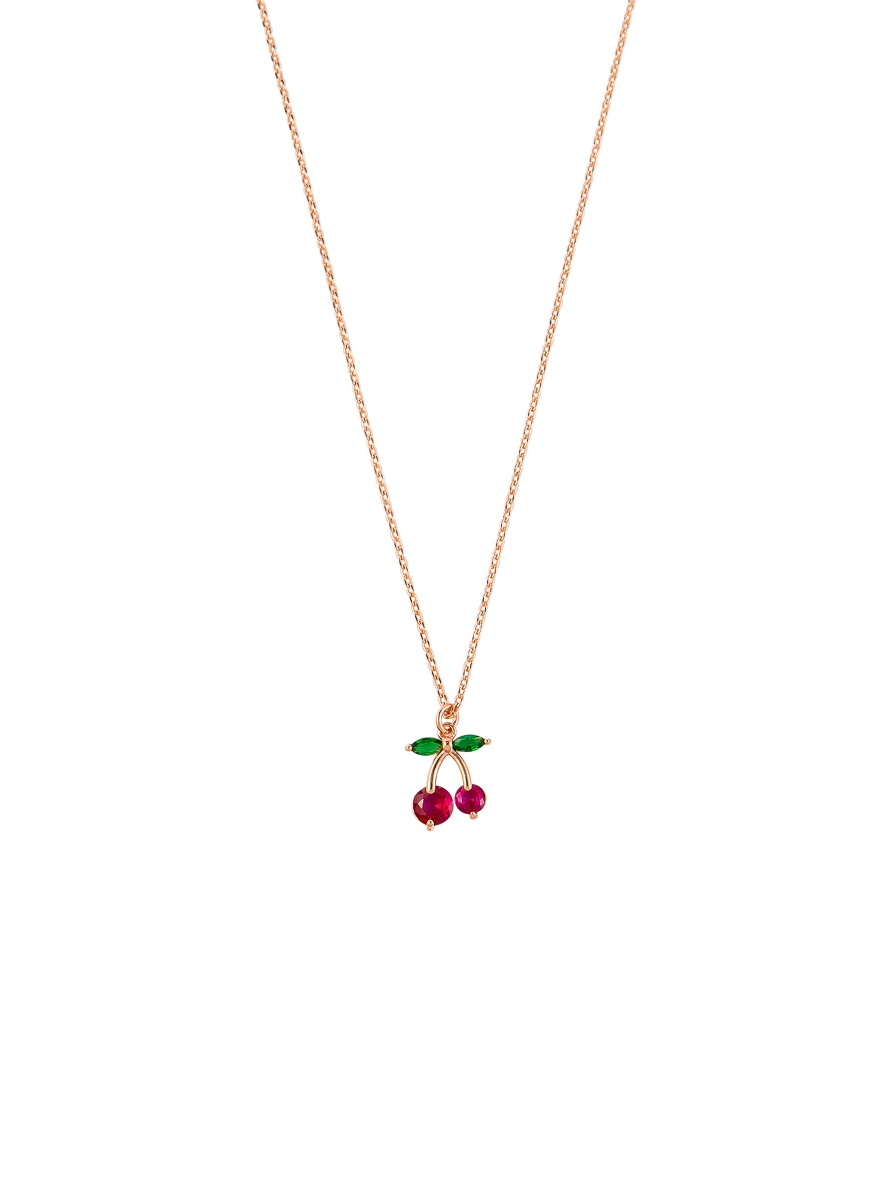 Sweet Cherry Necklace -Rose Gold