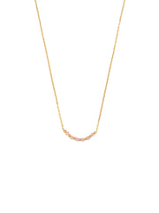 Rose Quartz Mini Stone Necklace - Gold