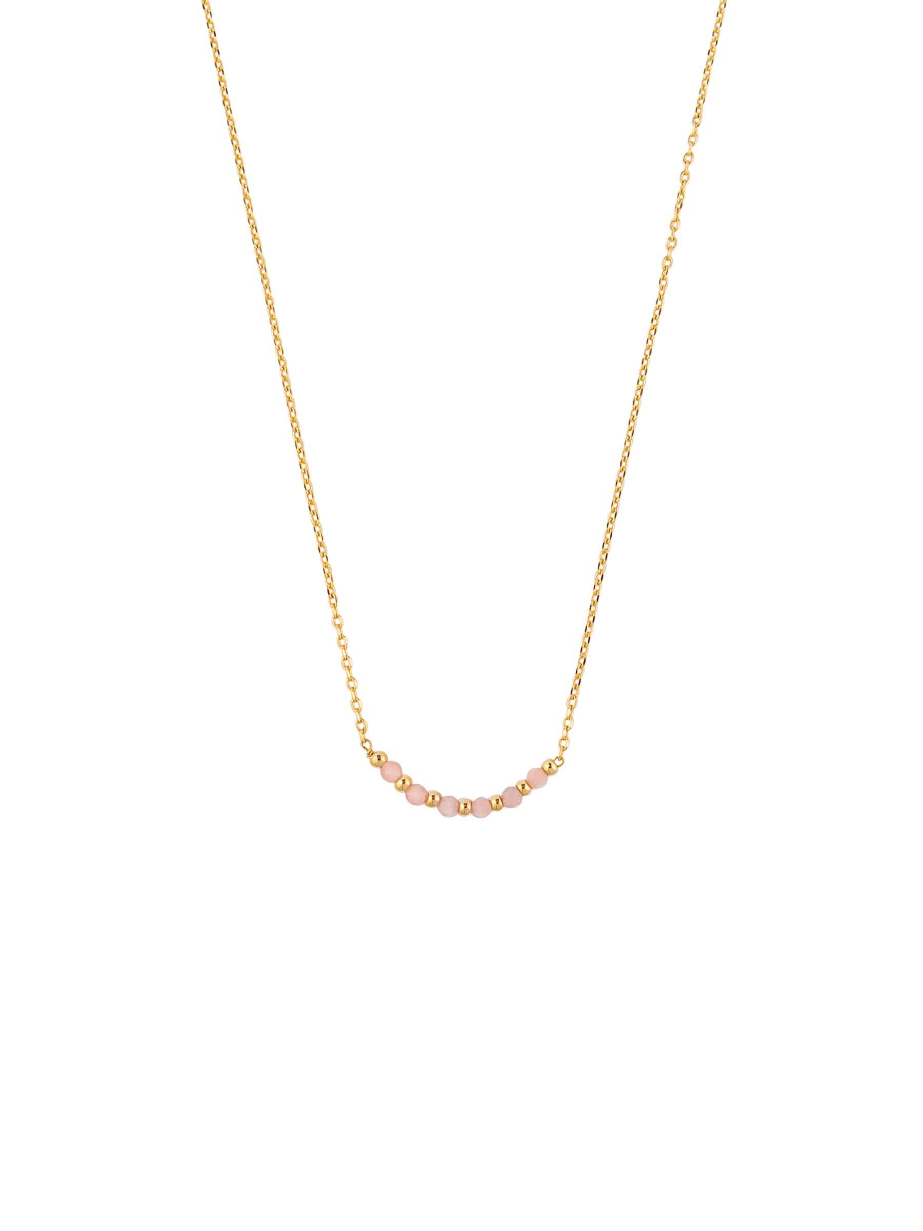 Rose Quartz Mini Stone Necklace - Gold