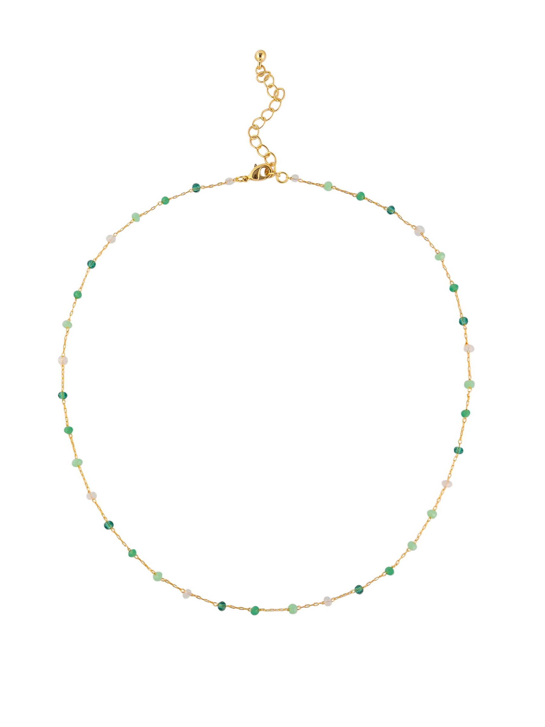 Byron Necklace, Mixed Green - Gold
