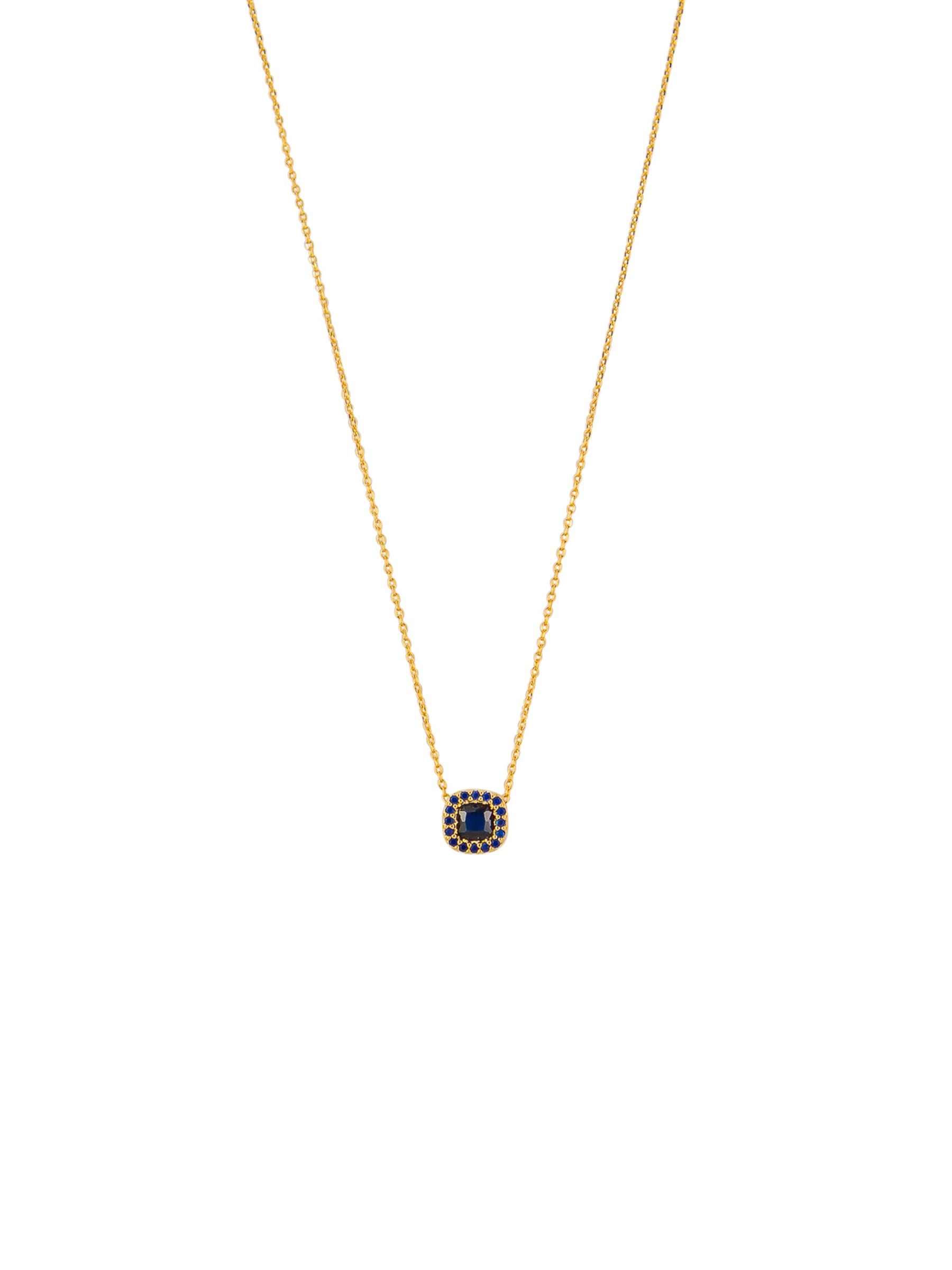 Notting Hill Crystal Necklace, Sapphire - Gold