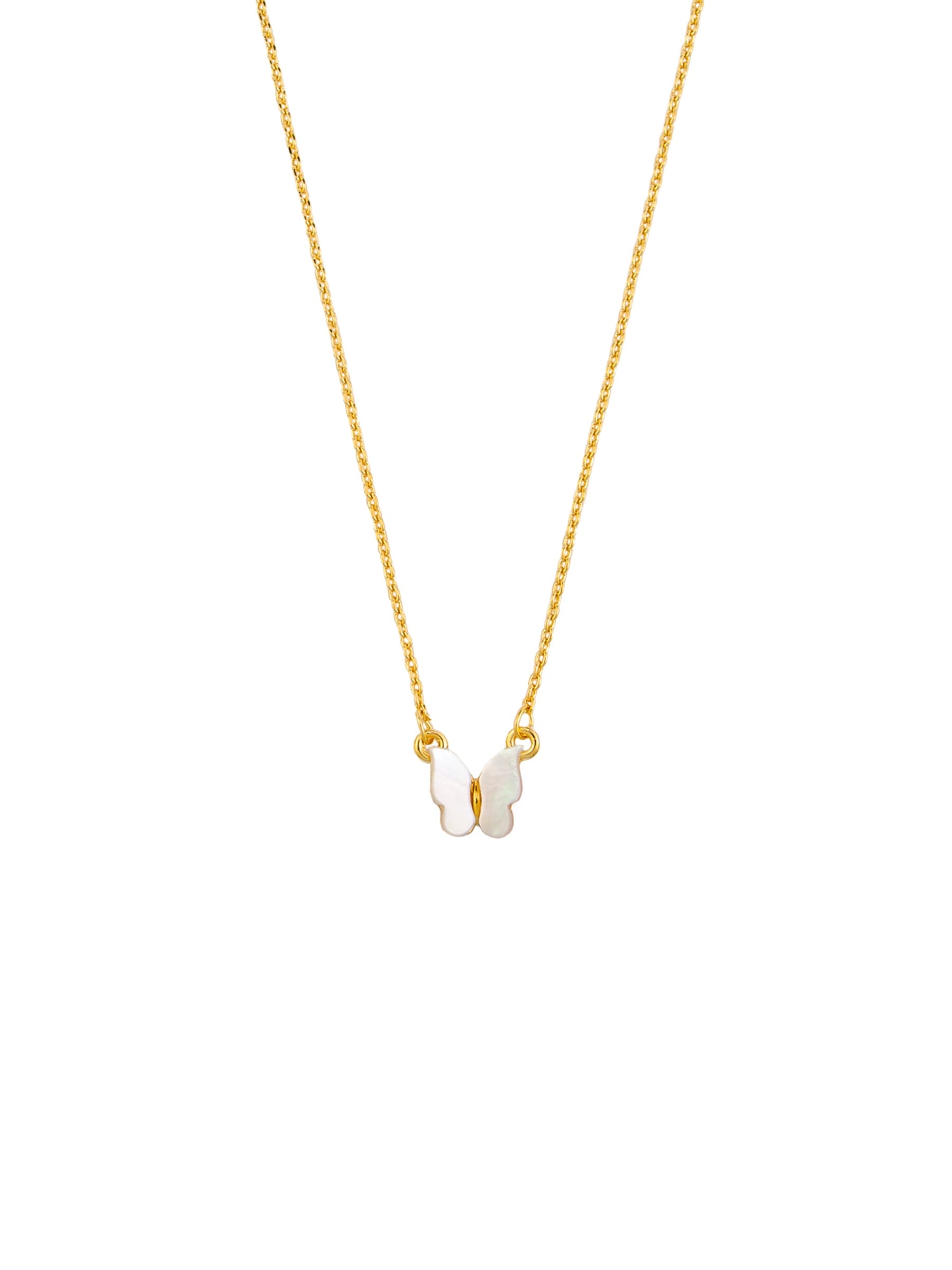 Pearl Butterfly Necklace - Gold