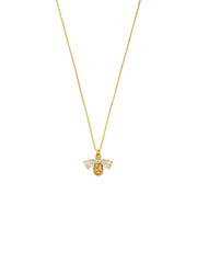 Crystal Bee Necklace - Gold