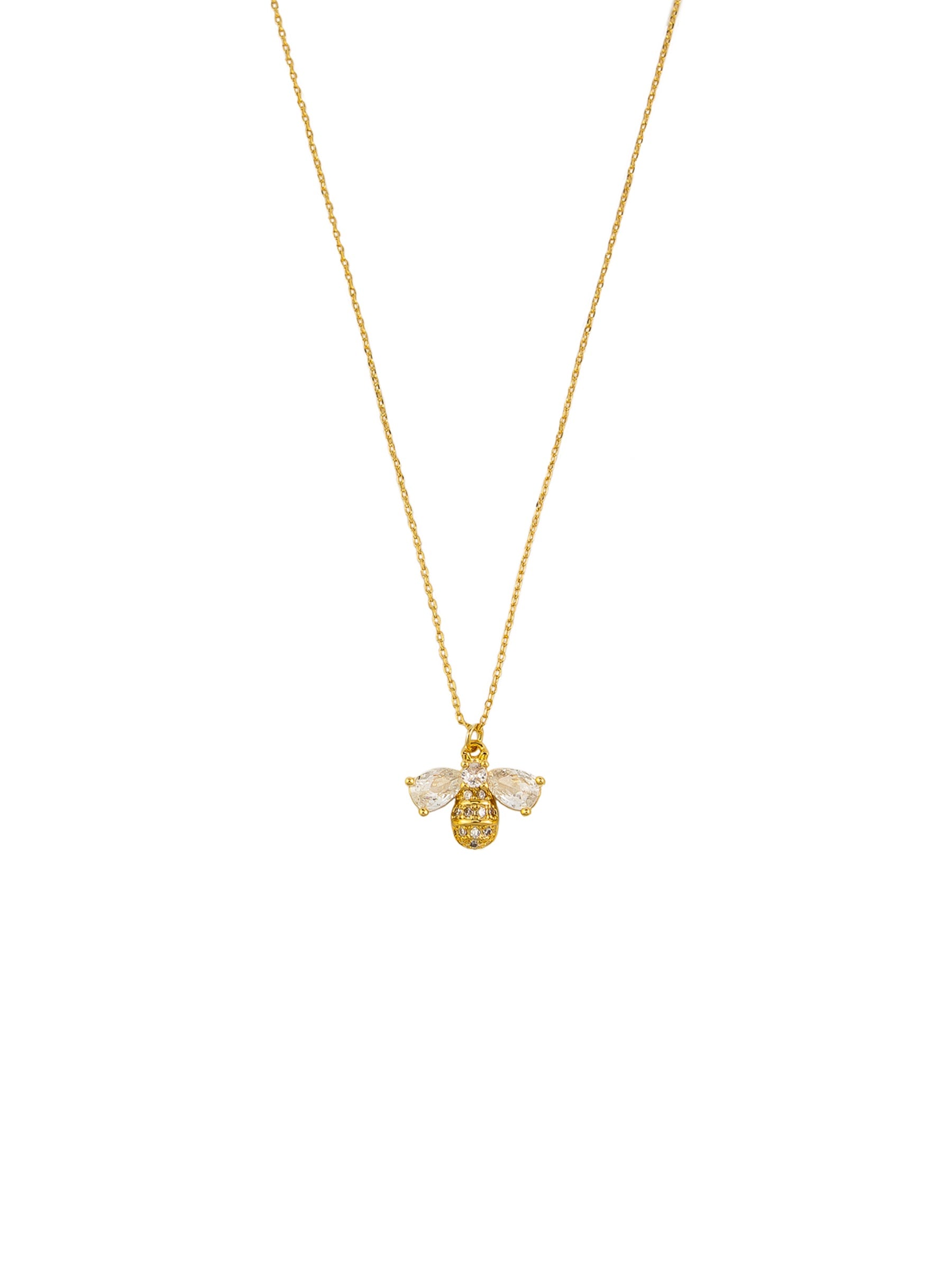 Crystal Bee Necklace - Gold