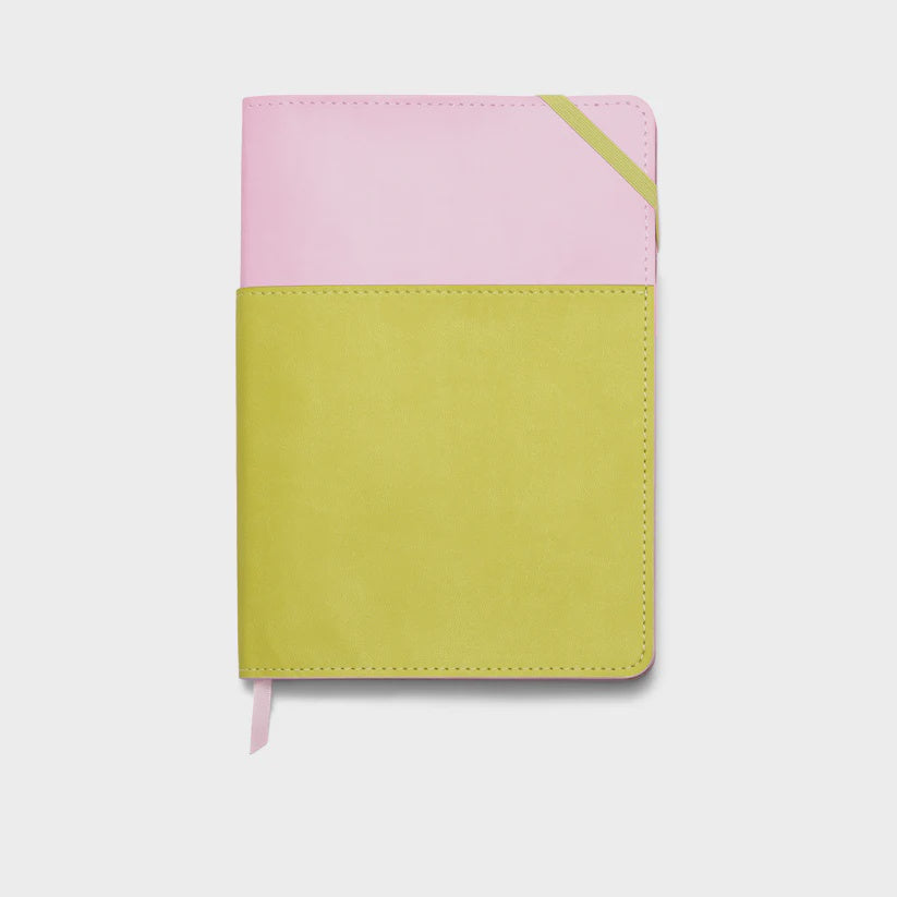 Vegan Leather Pocket Journal - Pink & Chilli