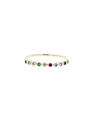 Gold Crystal Half Band Rainbow Ring