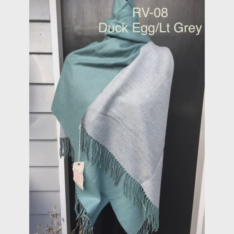 Two Tone Scarf - Duck Egg / Light Grey