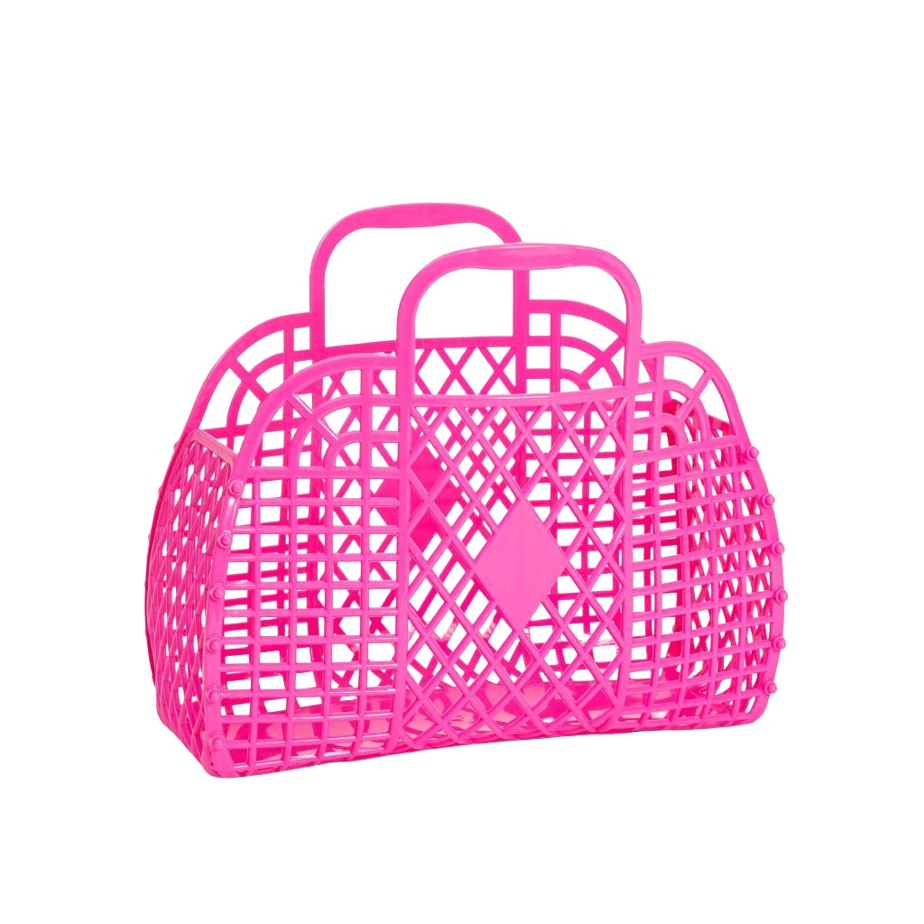 Retro Basket Small - Berry Pink