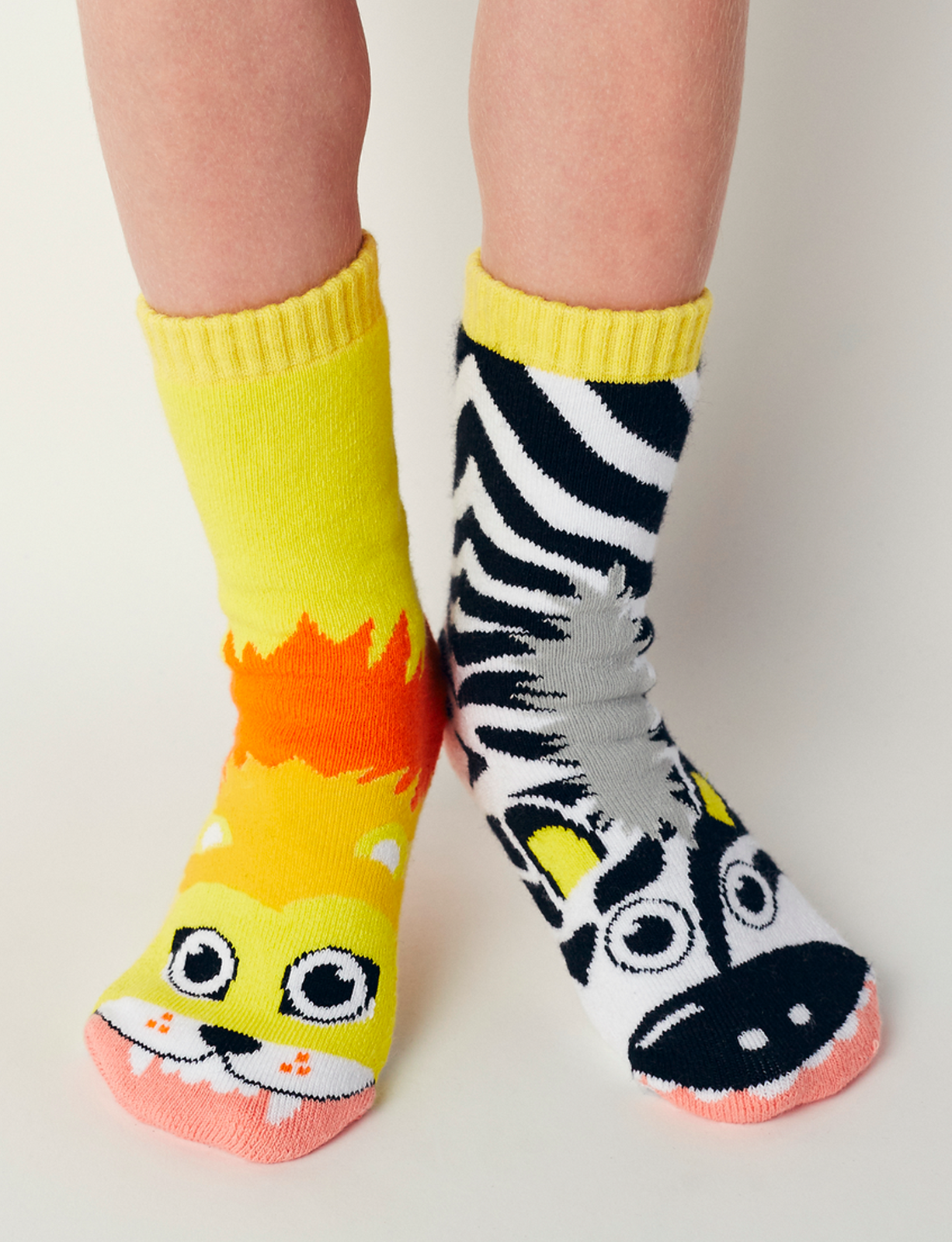 Lion & Zebra Socks (4-8 Years)