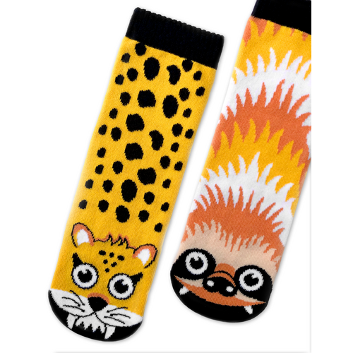 Sloth & Cheetah Socks (4-8 Years)