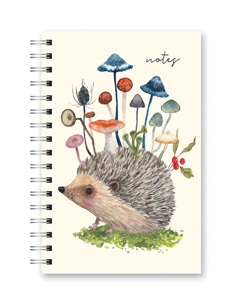 Spiral Notebook - Hedgehogs & Mushrooms