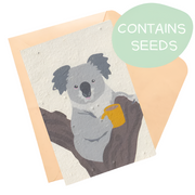 Plantable Card - Koala With Coffee