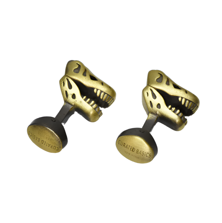Cufflinks - T-Rex Brass Skull