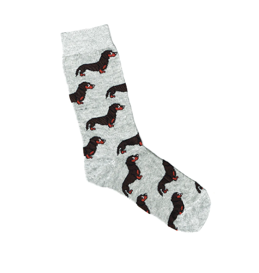 LAFITTE Socks - Dachshund - Marle Grey (W8-12, M6-11)