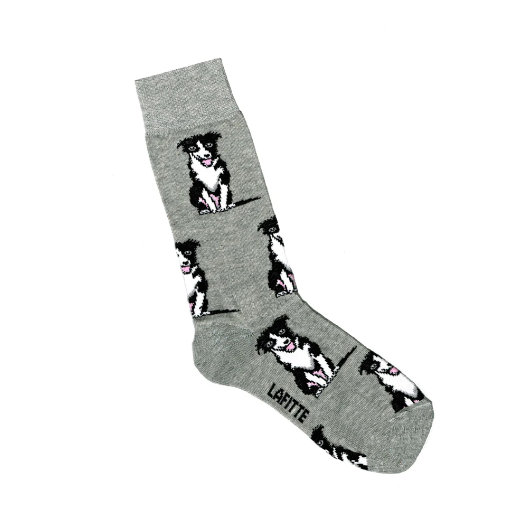 LAFITTE Socks - Border Collie - Marle Grey (W8-12, M6-11)