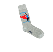 LAFITTE Socks - Super Dad - Marle Grey (W8-12, M6-11)