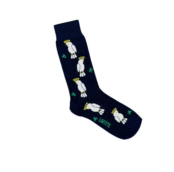 LAFITTE Socks - Cockatoos - Navy (W8-12, M6-11)