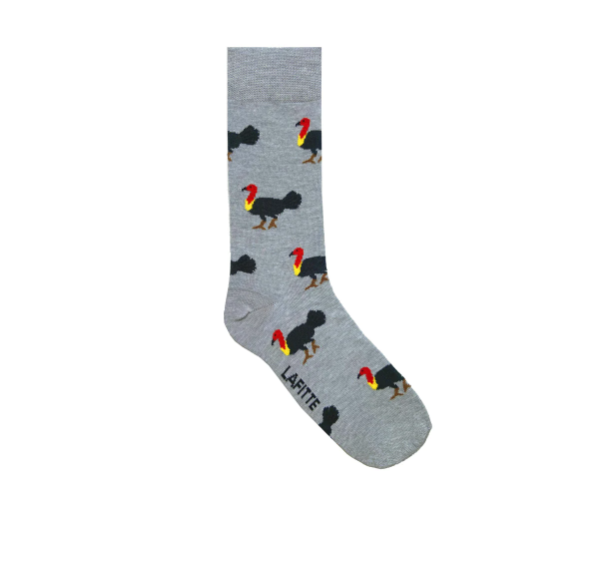 LAFITTE Socks - Bush Turkey - Marle Grey (W8-12, M6-11)