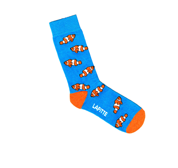 LAFITTE Socks -  Clown Fish - Blue (W8-12, M6-11)