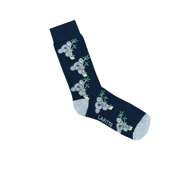 LAFITTE Socks - Koala - Navy (W8-12, M6-11)