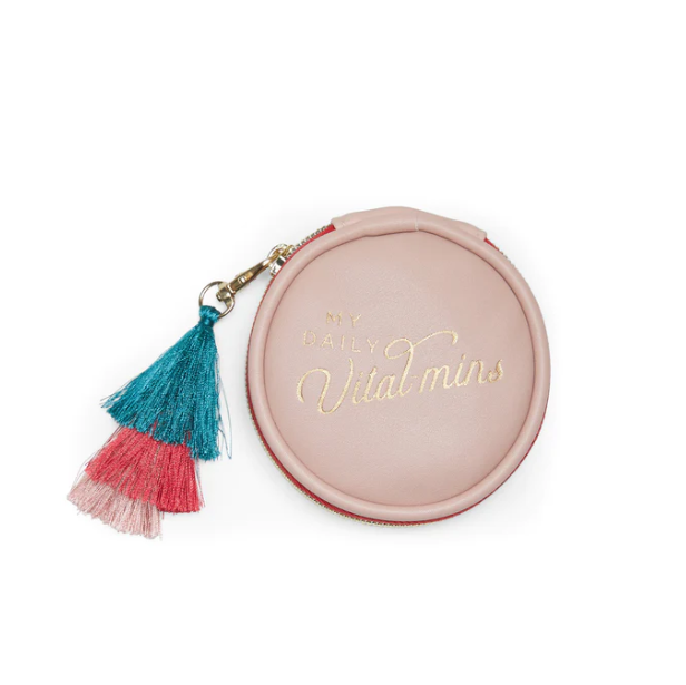 Vegan Leather Pill Case with Tassel - Daily Vital-Mins