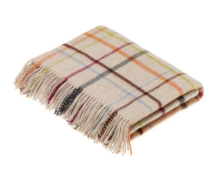 Windowpane Throw - Beige/Multi