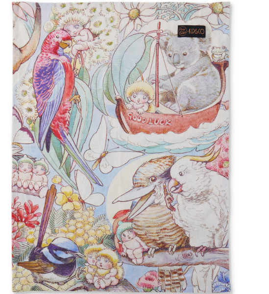 May Gibbs Linen Tea Towel - Bush Friends