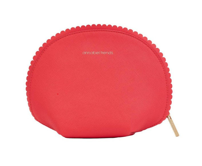 Vanity Scalloped Large Pouch - Warm Red