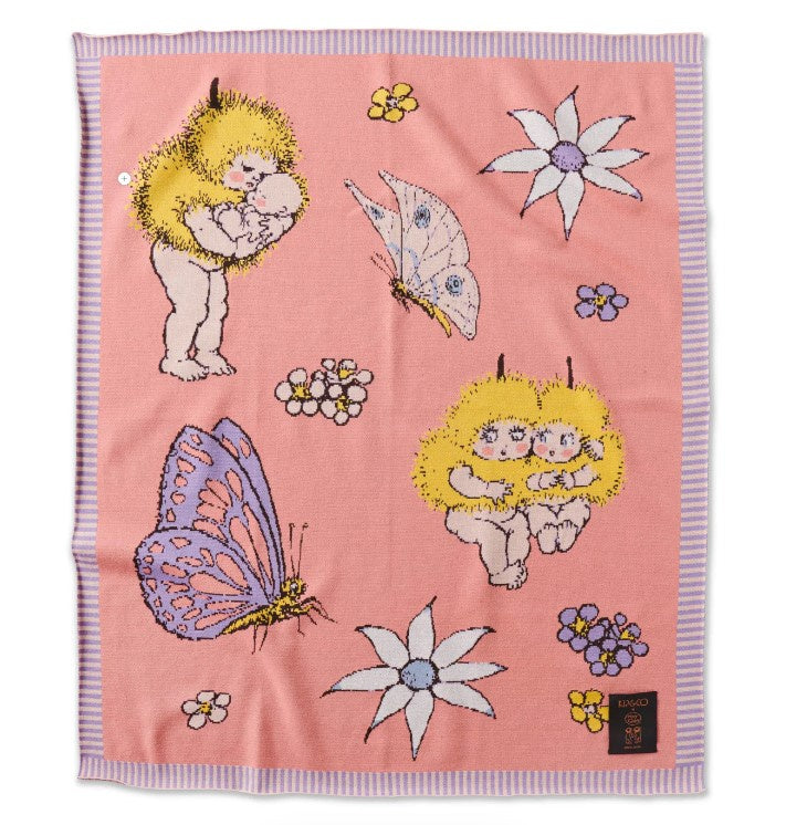 May Gibbs Cotton Knitted Blanket - Flora & Fauna
