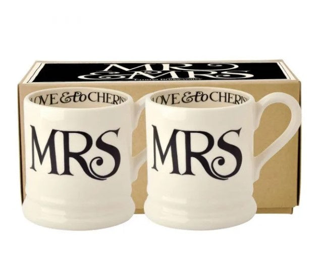 Set of 2 Half Pint Mugs -  Mrs & Mrs