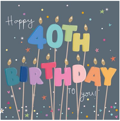 Happy 40th Birthday Candles Card