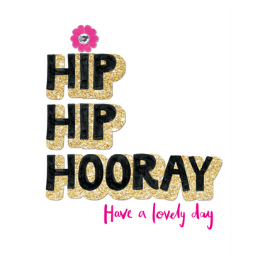 Hip Hip Hooray Glitter Card