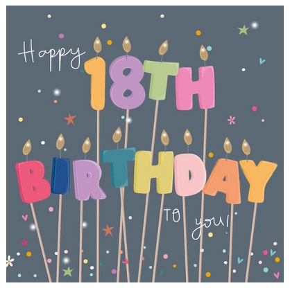 Happy 18th Birthday Candles Card