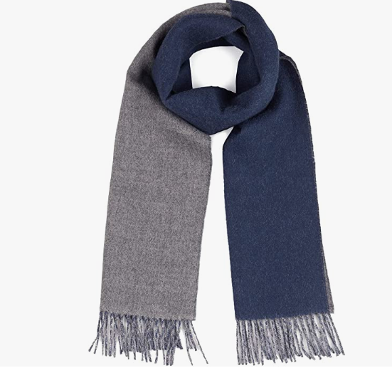 Two Tone Scarf  - Navy/Light Grey