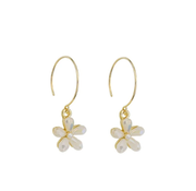 Crystal Flower Drop Earrings - Gold