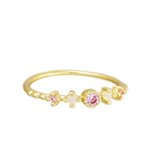 Candy Crystal & Stone Ring - Rose Gold