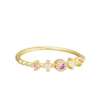 Candy Crystal & Stone Ring - Rose Gold