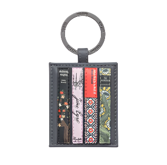 Leather Keyring - library - Bronte Grey