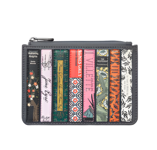 Zip Top Leather Purse - Bronte Bookworm Grey