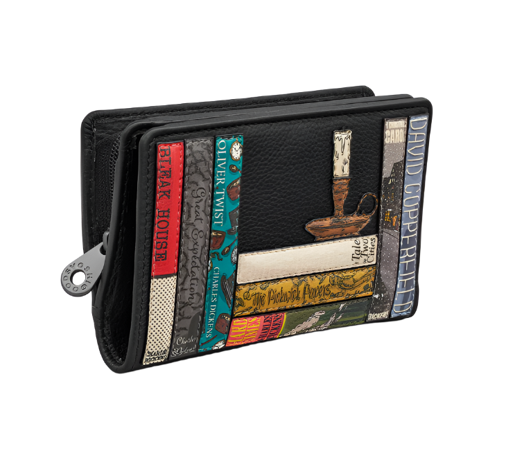 Leather Oxford Purse - Bookworm Dickens Black