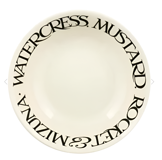 Emma Bridgewater Large Salad Bowl - Black Toast Mizuna Salad