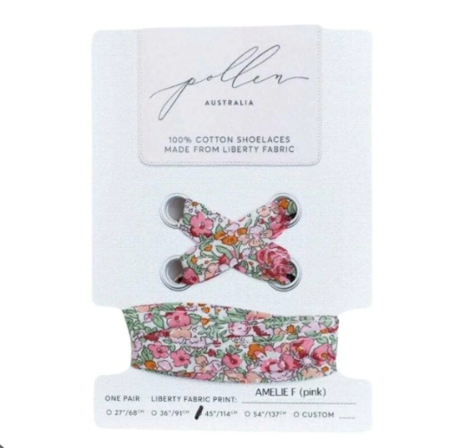 Liberty Print Shoelaces (L) - Amelie F Pink