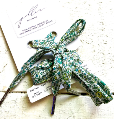 Liberty Print Shoelaces (L) - Katie & Millie F Green