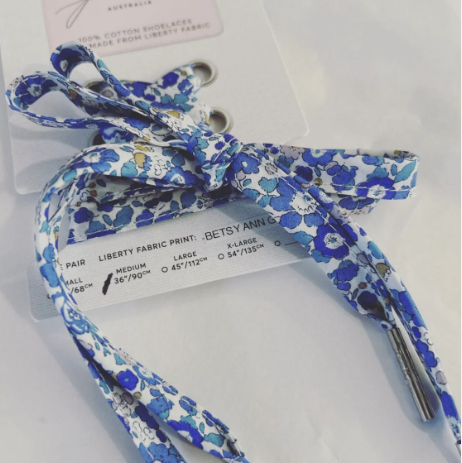 Liberty Print Shoelaces (L) - Betsy Ann G Blue