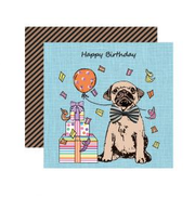 Happy Birthday Bow Tie Pug Card
