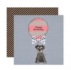 Happy Birthday Terrier Stripe Card