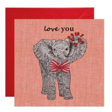 Love You Elephant Card