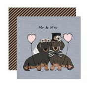 Mr and Mrs Dachshund Card
