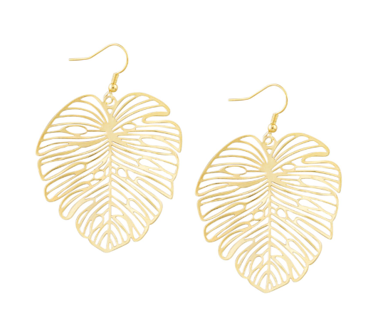 Monstera Large Drop Earrings