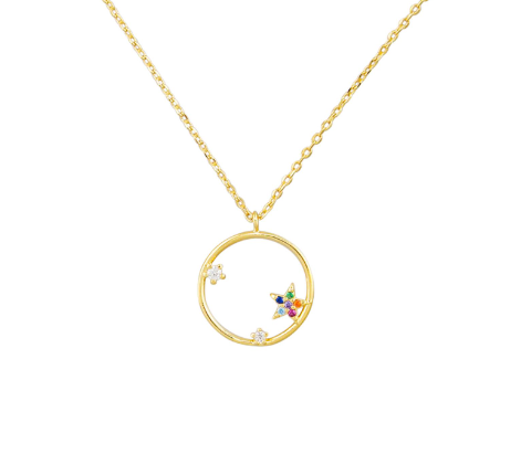Circle of Stars Necklace - Gold